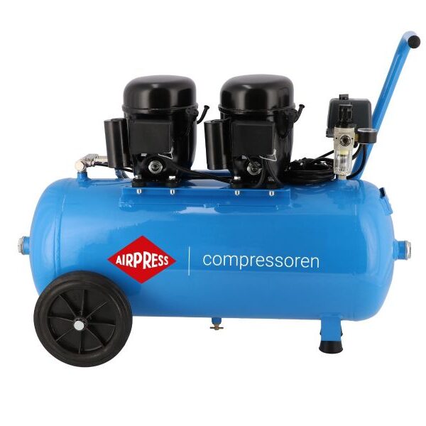 Stille compressor L 100-50 8 bar 1 pk 0.74 kW 80 l min 50 l 1