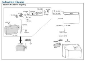 onderdelentekening model 610 met ringleiding