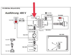 ontluchtingsschroef als onderdeel van het linker huis van warmwaterunit